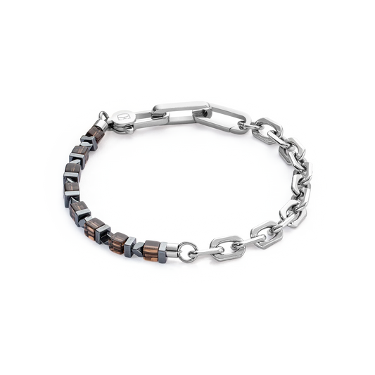 Bracelet Precious Fusion link chain brown-silver 0905301100