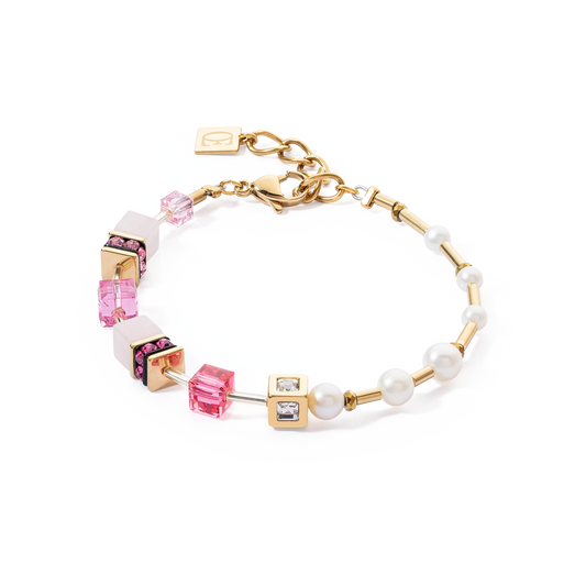 Armbånd GeoCUBE® Fusion Precious Pearl Mix gull-rosa 1122300416