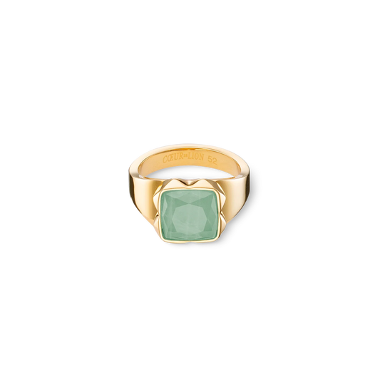 Ring Spikes Square Aventurine gold-green 120040051652