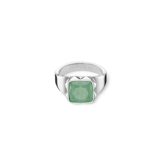 Ring Spikes Square Aventurine silver-green 120040051752