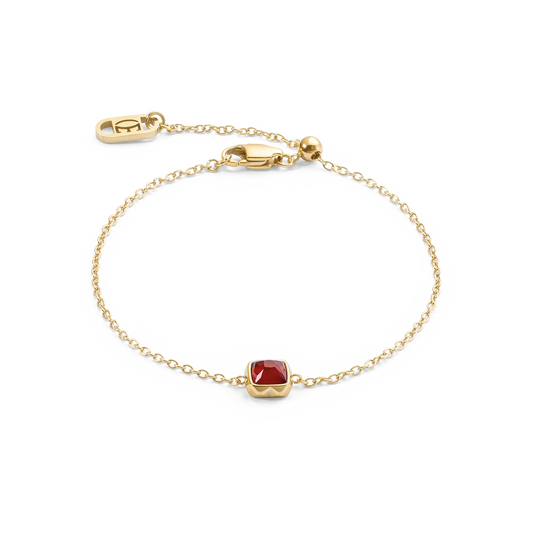 Birthstone January Bracelet Red Agate Gold 1301300300