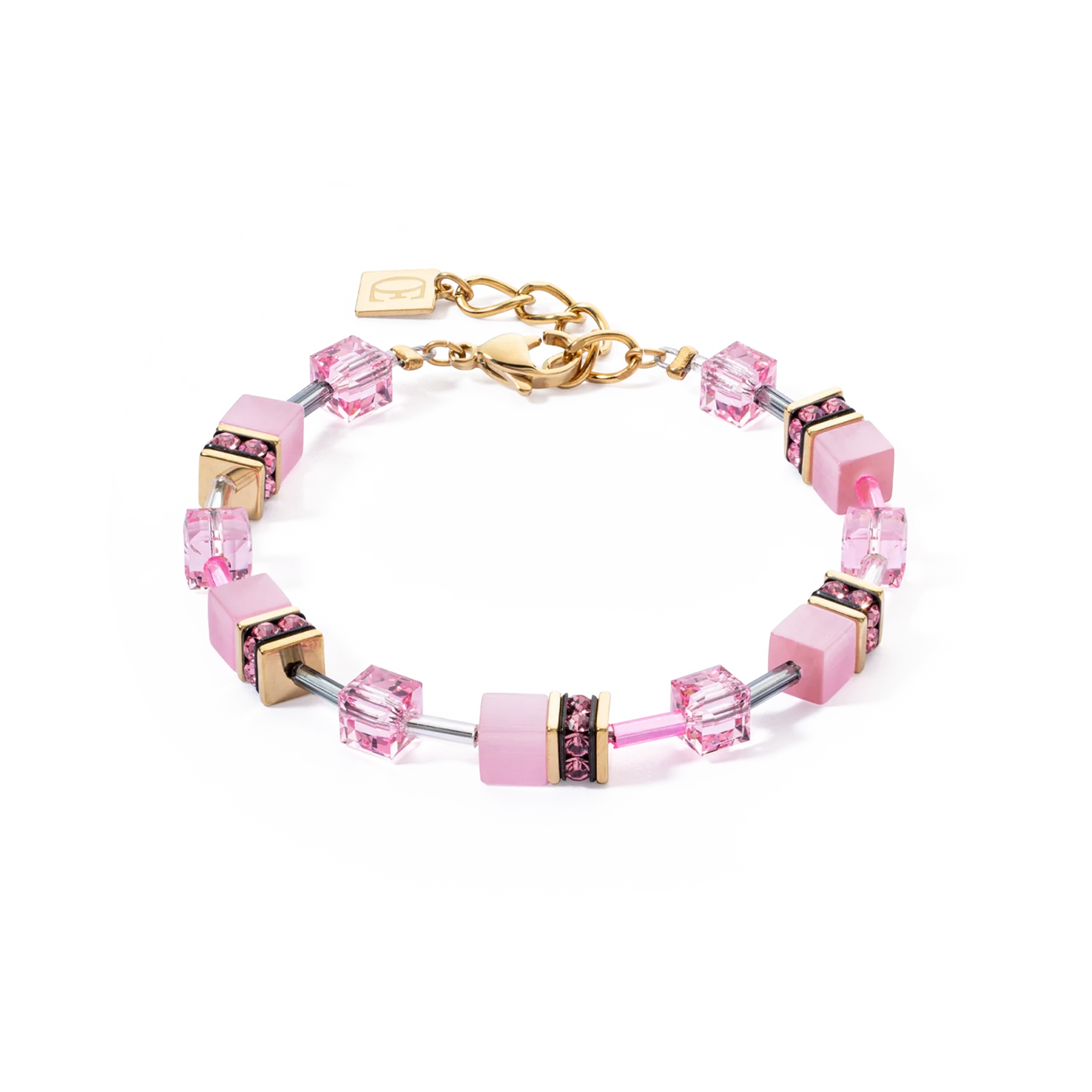 GeoCUBE® Iconic Mono Gold armbånd rosa 4020301920