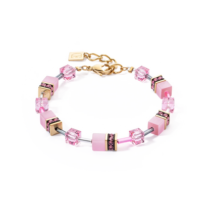 GeoCUBE® Iconic Mono Gold armbånd rosa 4020301920