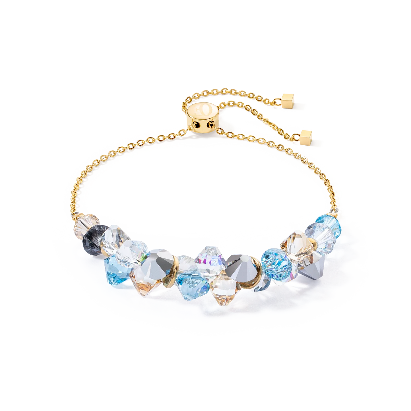 Dancing Crystals armbånd gull aqua 4639302000