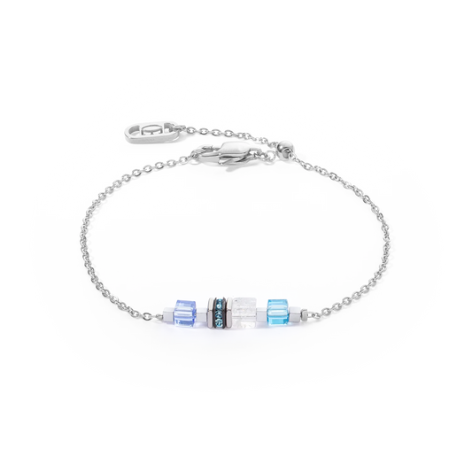 Armbånd Mini Cubes & Chain sølv-blå 5076300717