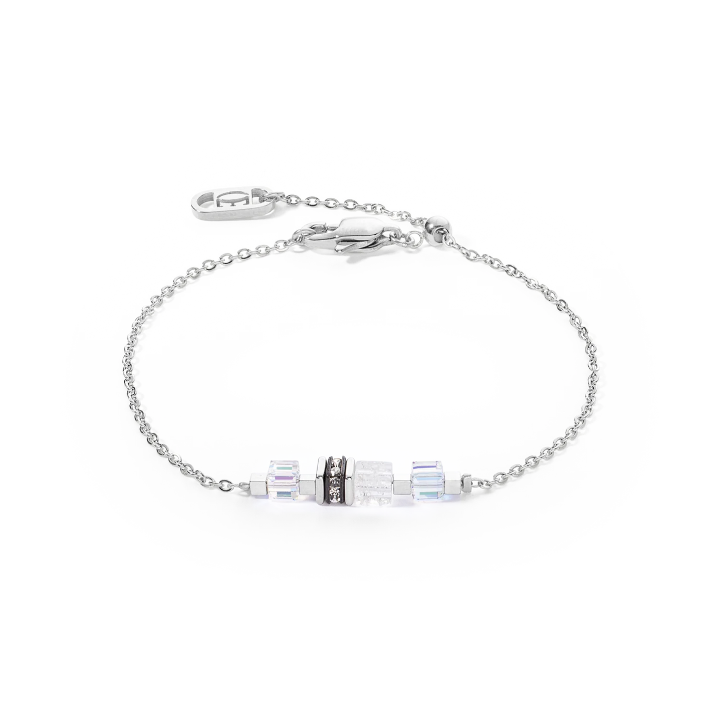 Bracelet Mini Cubes & Chain silver-white 5076301417