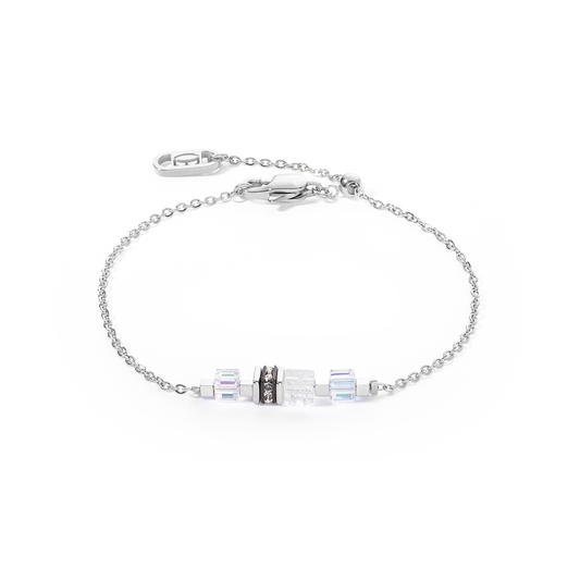 Bracelet Mini Cubes & Chain silver-white 5076301417