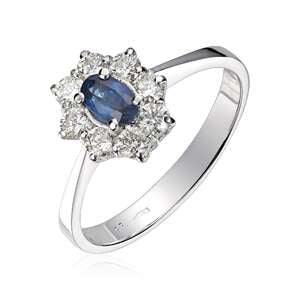 Ring rosett 0.50CT WSI Safir hv 585 Artikkelnr: 16445