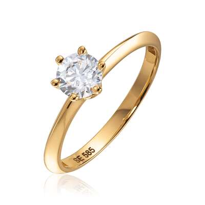 Ring Solitær" 0,50" Cz 585 Artikkelnr: 57253