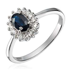 Ring Rosett 0,16ct WSI Safir Hv 585 Artikkelnr: 57286