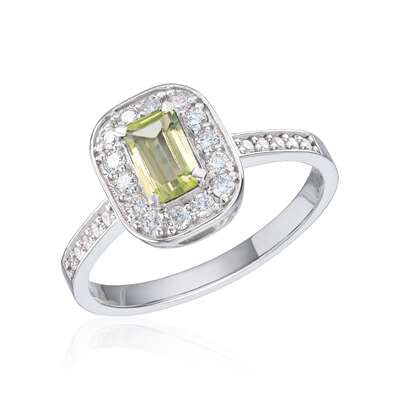 Ring Brooklyn 0,34ct TWSI Peridot 14K Hvitt gull Artikkelnr: 57387