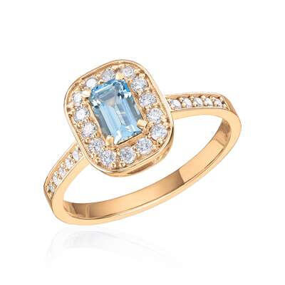 Ring Brooklyn 0,34ct TWSI Akvamarin 14K gult gull Artikkelnr: 57392