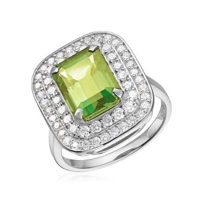 Ring Manhatten 0,84ct TWSI Perdot 14K Hvitt gull Artikkelnr: 57393