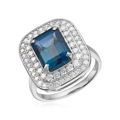 Ring Manhatten 0,84ct TWSI LB Topaz 14K Hvitt gull Artikkelnr: 57395