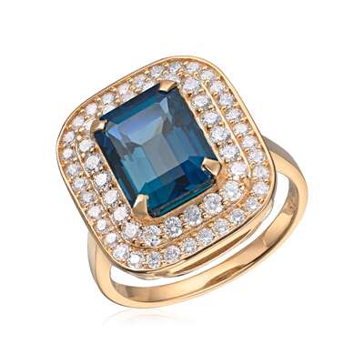 Ring Manhatten 0,84ct TWSI LB Topas 14K gult gull Artikkelnr: 57396