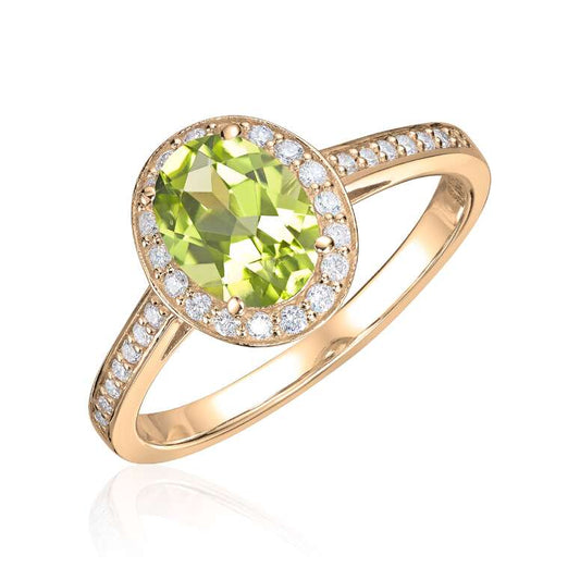 Ring Capri 0,24ct WSI Peridot 14K gult gull Artikkelnr: 57429