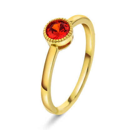 Ring i sølv med orange zirkonia 710254