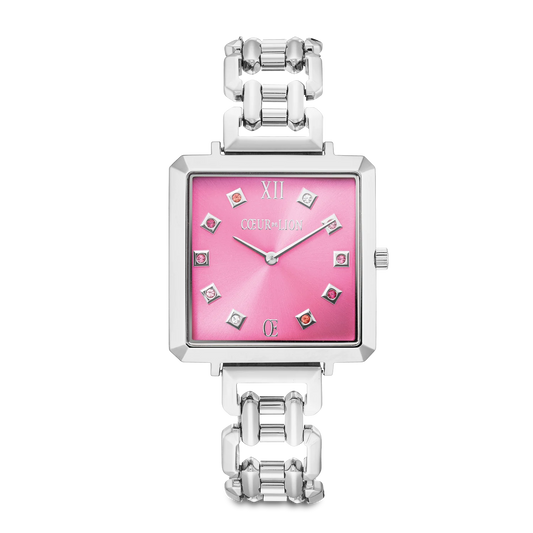 Iconic Cube Statement Watch Viva Magenta silver 7630741704