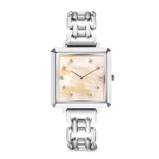 Iconic Cube Statement watch Apricot Crush Silver 7630741727