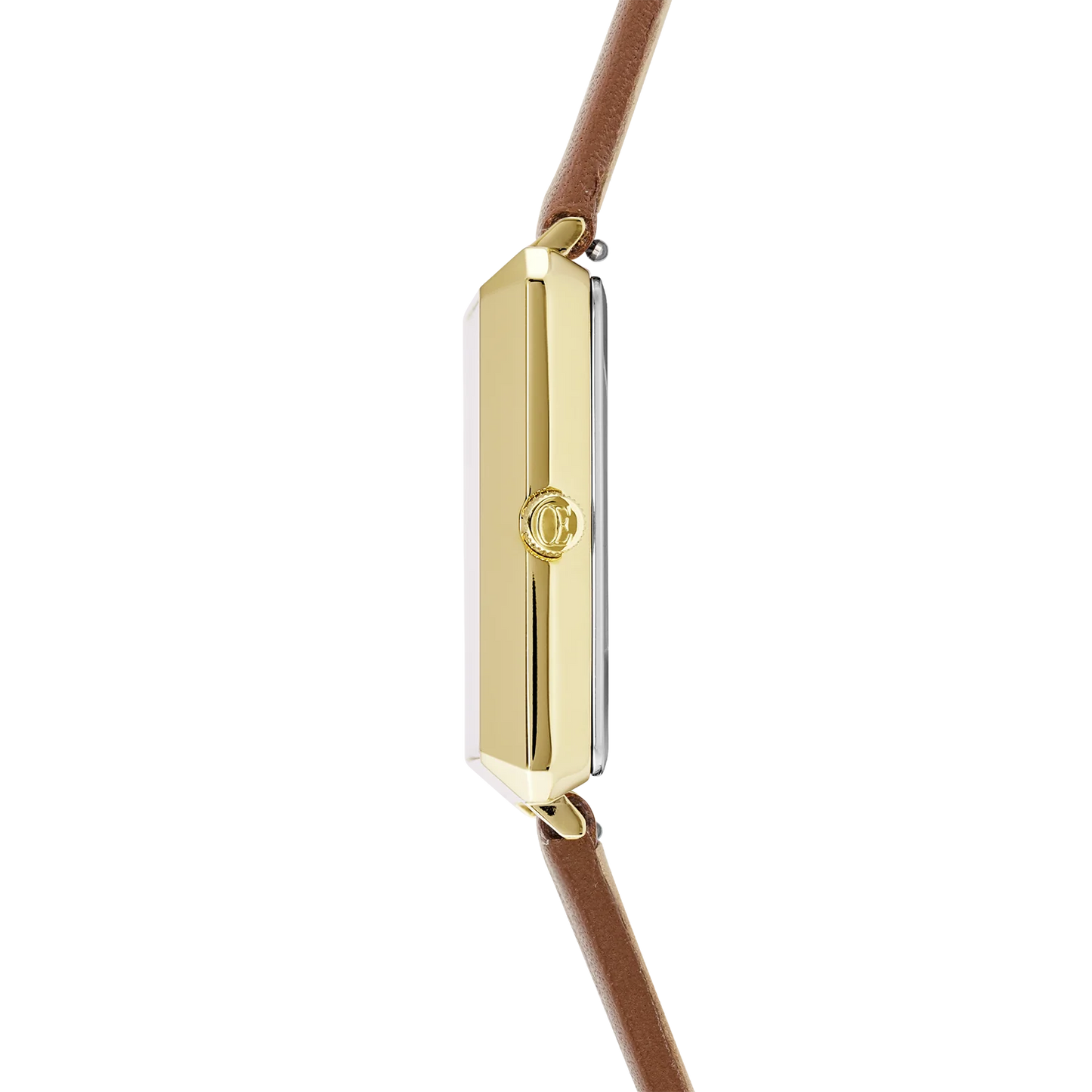 Watch Iconic Square Gold White Sunray Bracelet Leather Classy Brown 7632711116