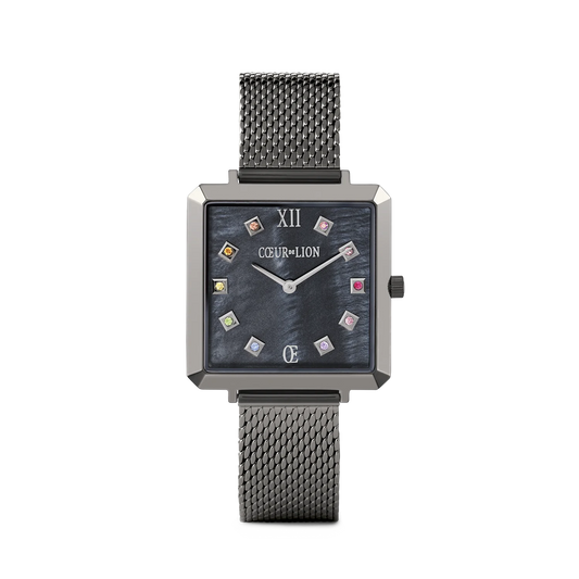 Watch Iconic Square Anthracite Mother-of-Pearl Milanese Stainless Steel Anthracite 7635701227