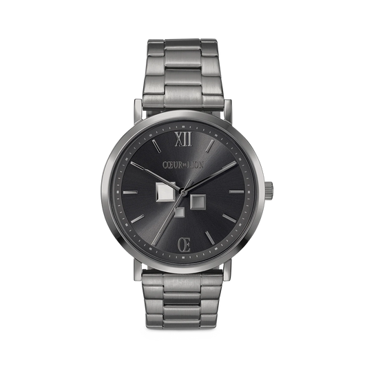 Watch Round Statement Unisex Anthracite Sunray Stainless Steel Light Gun Metal 7645731228