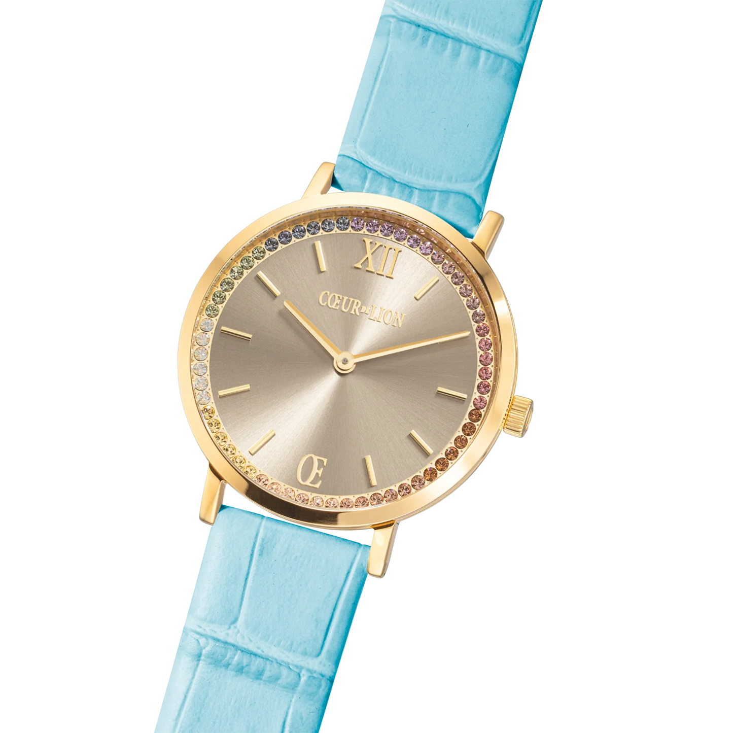 Watch Round Pastel Lovers Gold Bracelet Leather Blue 7652710710