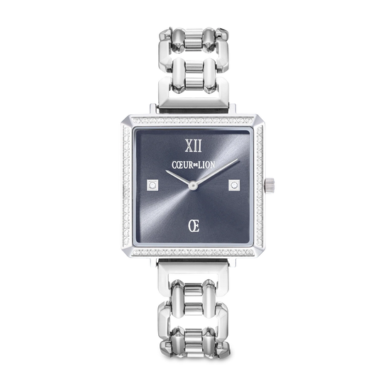 Watch Iconic Cube Sparkling Anthracite Attraction Statement Silver 7670741724