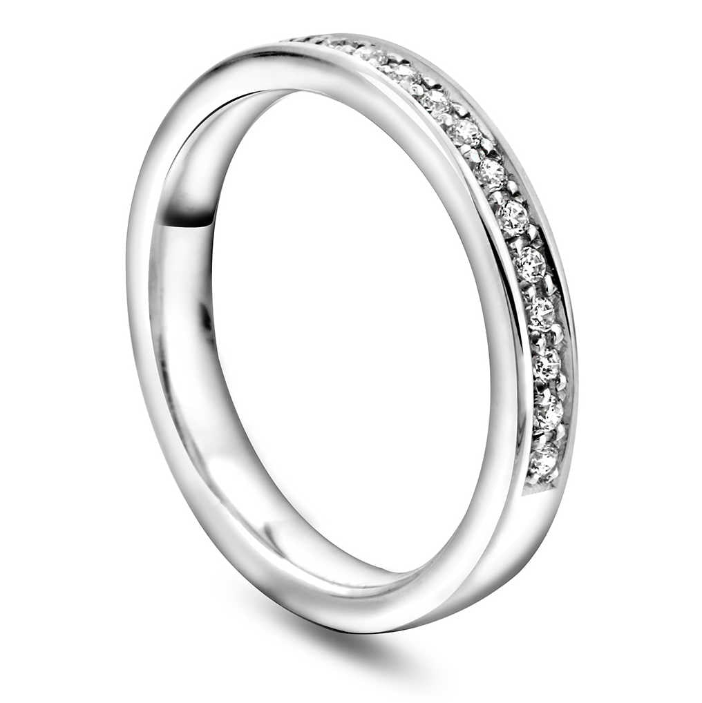 3mm glatt ring, innv.buet 0,15ct WSI N8130